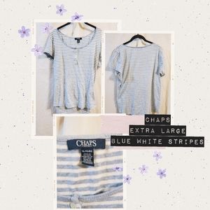 Chaps, extra large, blue and white tee